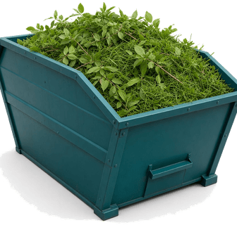 Container voor tuin opruimen: snoeien, heg, blad