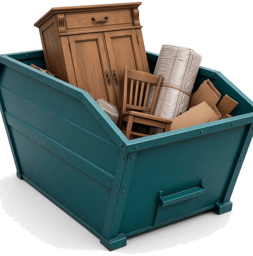 Grofvuilcontainer — meubels, huisraad, matrassen