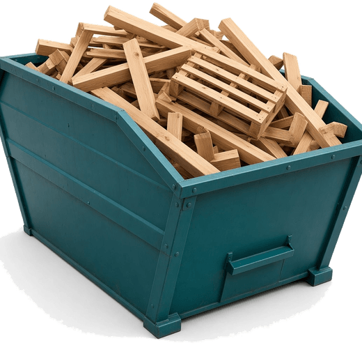 Houtcontainer — a- en b-hout, planken, pallets